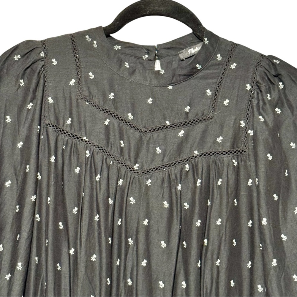 Madewell Mockneck Mini Ditsy Floral Long Sleeve Dress in Welsh Blossoms - Picture 4 of 13